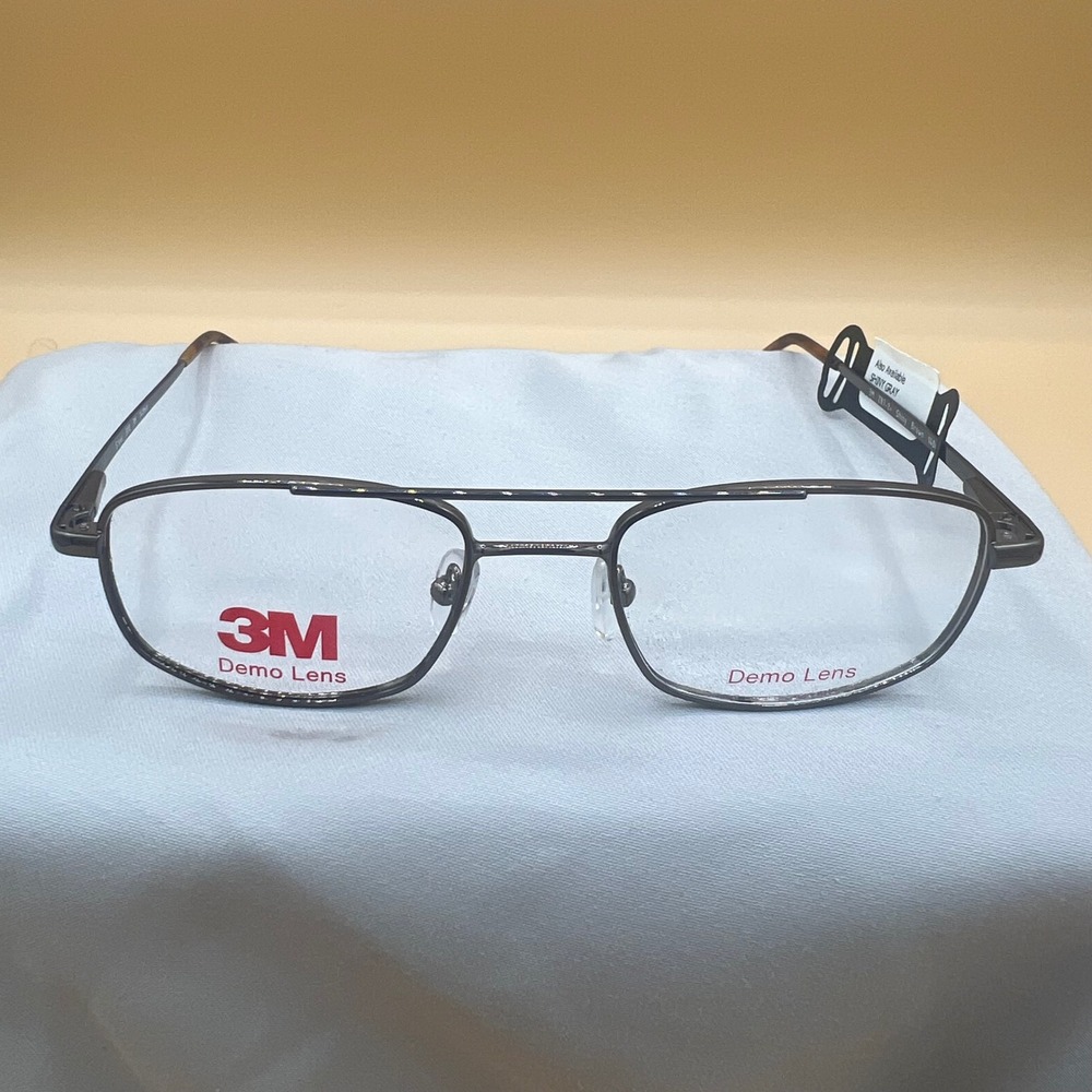 3M Steel 300 Eyeglass Frames Shiny Brown Rectangular Aviator 50-19-140 NEW